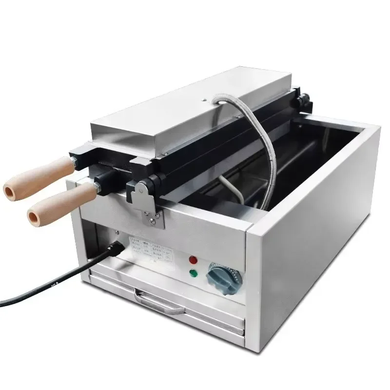 Electric Open Mouth Fish Waffle Cone Maker Machine with Batter Dispenser for Kitchen