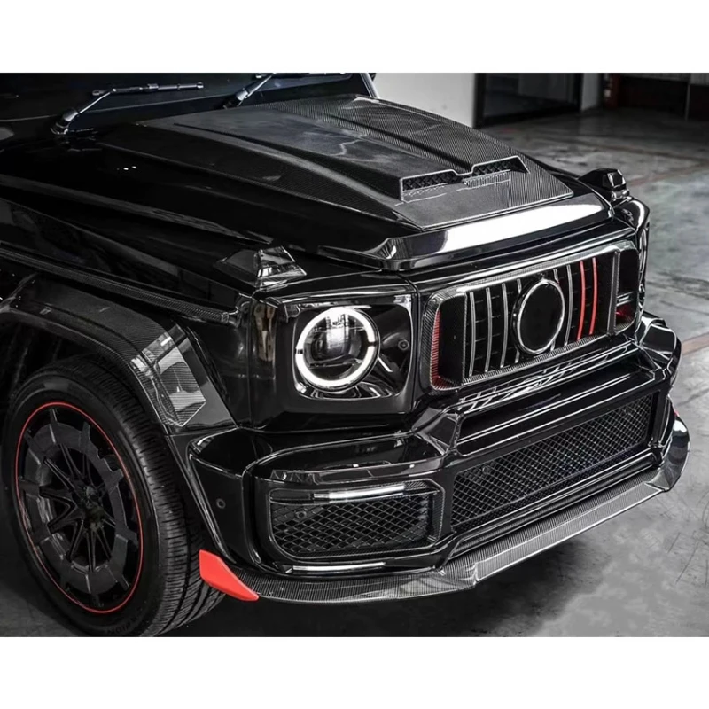 High Quality R Style Dry Carbon Fiber Front Center Grille Auto Exterior Replacement Accessories