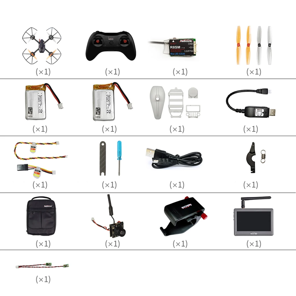 

Radiolink F121 121mm RTF FPV Racing Drone Mini Quad T8S Controller with R8SM Receiver 3 Flight Mode for Kids Education