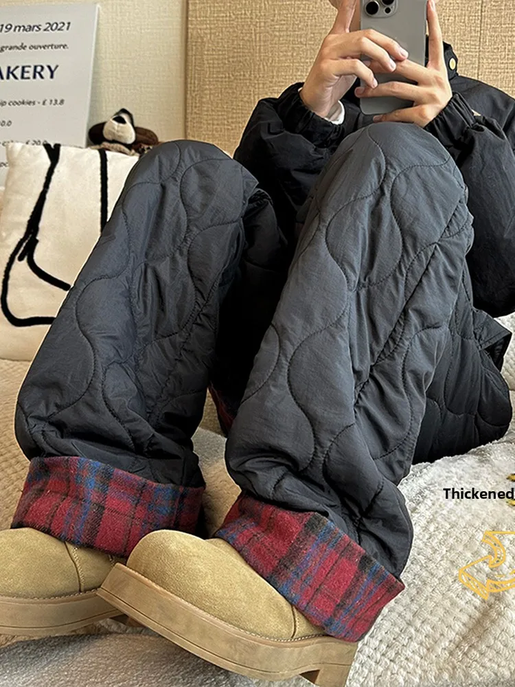 

Хлопковые лыжные брюки Thiened, мужские зимние уличные теплые водонепроницаемые повседневные брюки с прямыми штанинами для молодежной повседневной носки