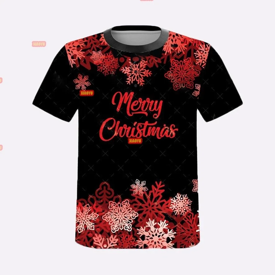 Unisex T Shirt Merry Christmas Graphic T Shirt 2026 Casual Short Sleeve Tee Snowflake T-Shirts Male Christmas Xmas Y2k Clothing