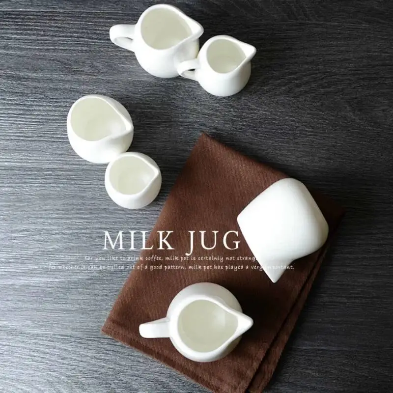 White Mini Milk Jug, Coffee Pot, Coffee Maker Accessories, Cafe Barista, Afternoon Tea, Milk Pitcher Cup, Wholesale, Hot Sale