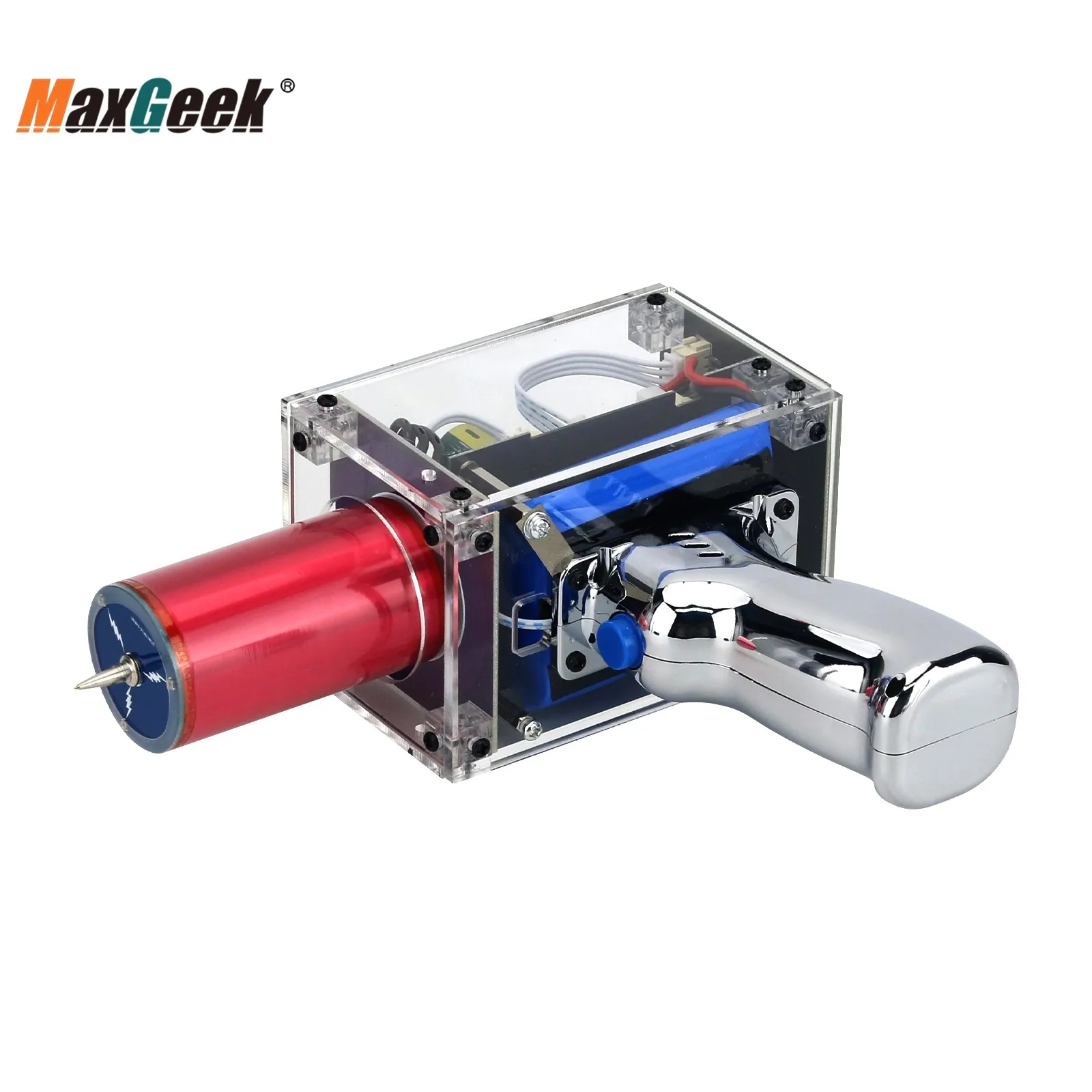 Maxgeek Third Generation Plus Enhanced Version Tesla Coil Gun Handheld Magnetic Energy Generator with Power Adapter