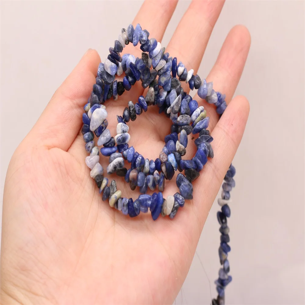 Natural Semi-precious Stone Unshaped Dark Blue Aventurine Gravel ForDIY Jewelry Making Necklace Bracelet Accessories Length 40cm