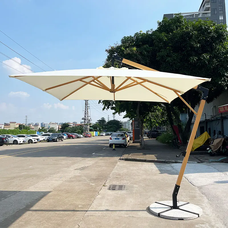 

China Factory Seller Outdoor Aluminum Furniture Umbrellas Commercial Patio Beach Sun Protection with Prints Garden Base Type