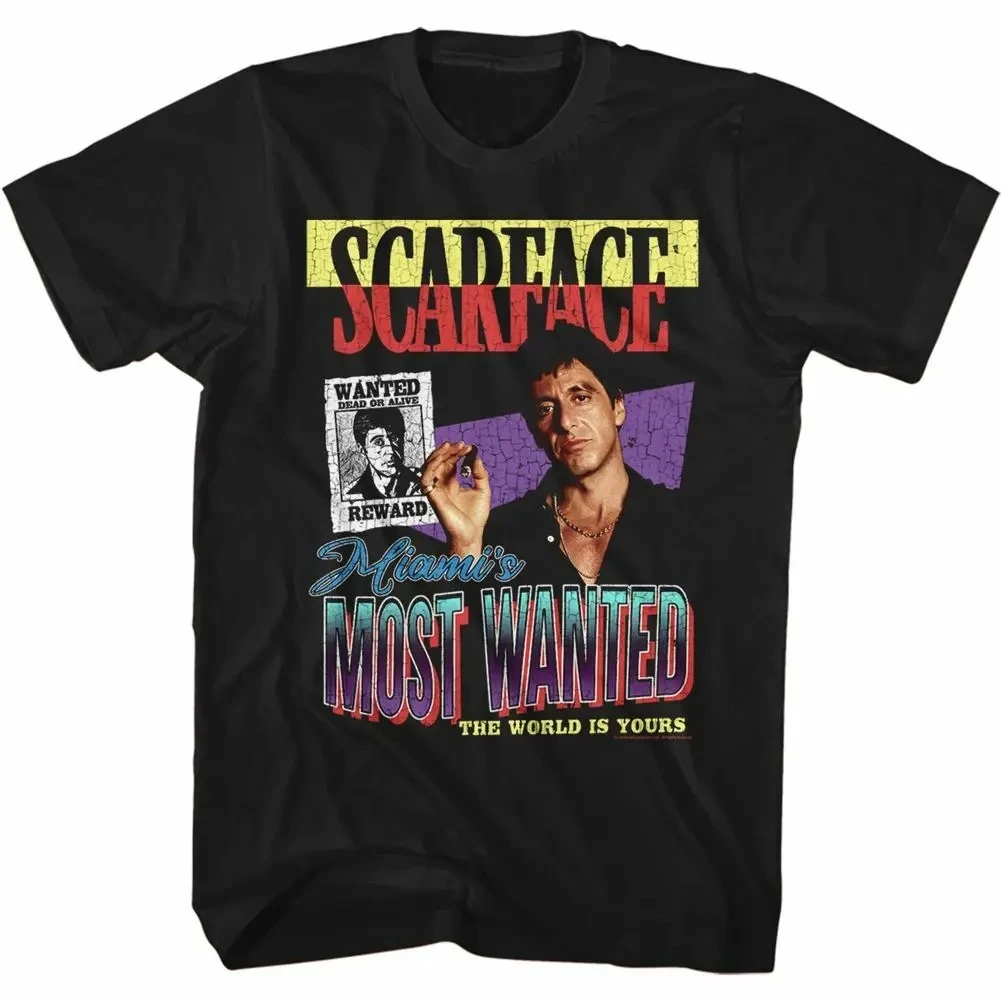 VINTAGE SCARFACE Print National Fashion Loose Small Neckline Casual Short Sleeve T-shirt High Quality Luxury Brand Summer Tops