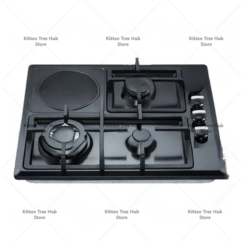 3+1 Burner Hybrid Stove - Gas & Electric Combination Cooktop with Modern Design