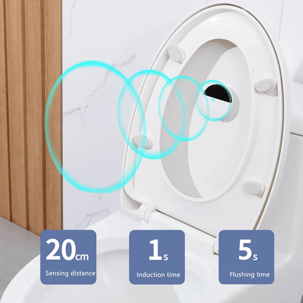 Toilet Automatic Flushing Sensor Infrared Smart Wireless Flush Valve Household Defecation Sensor Flusher Bathroom Accessories