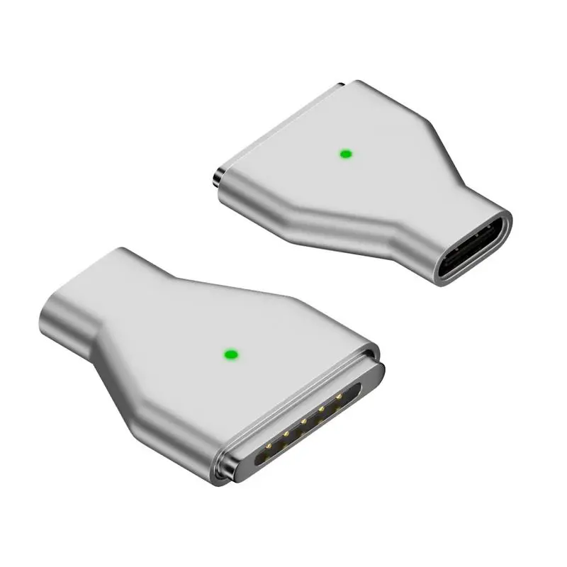 USB C para adaptador magnético, Leve zinco liga Shel, Carregamento rápido, 3 conector