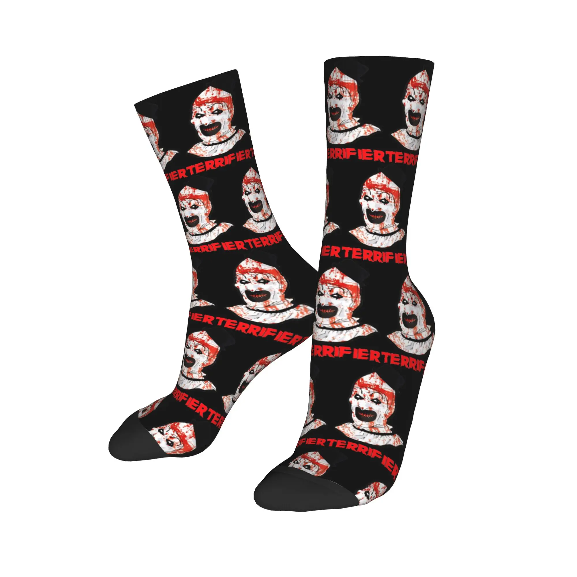 Happy Funny Men's Socks Casual The Terrifier Art The Clown Sock Polyester  High Quality Women Socks Spring Summer Autumn Winter
