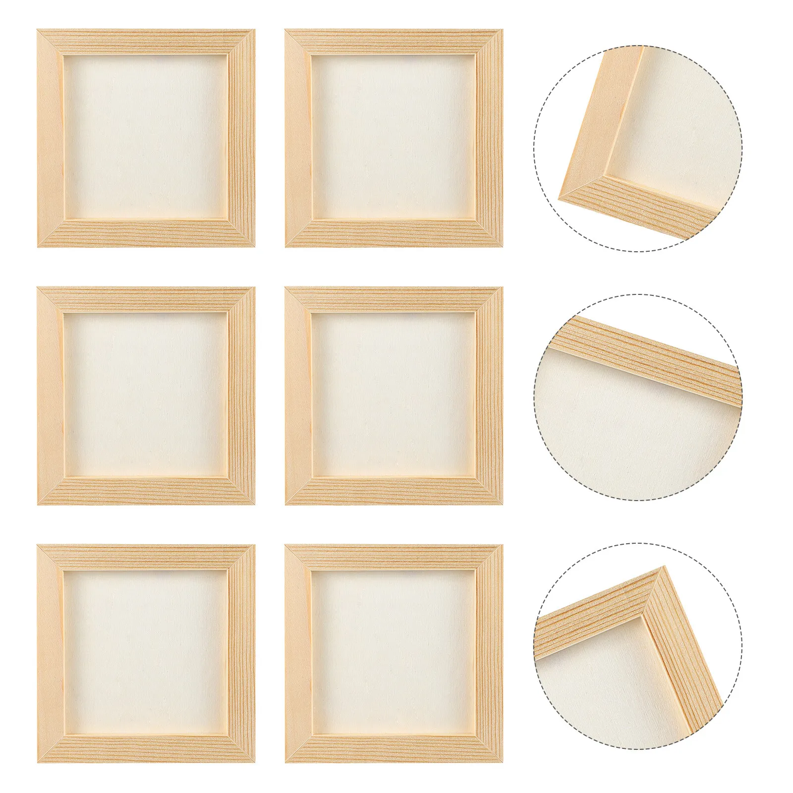 8Pcs Children DIY Clay Frame Wooden Blank Photo Frame for Kids Painting Craft Art Project Premium Wood Texture Safe