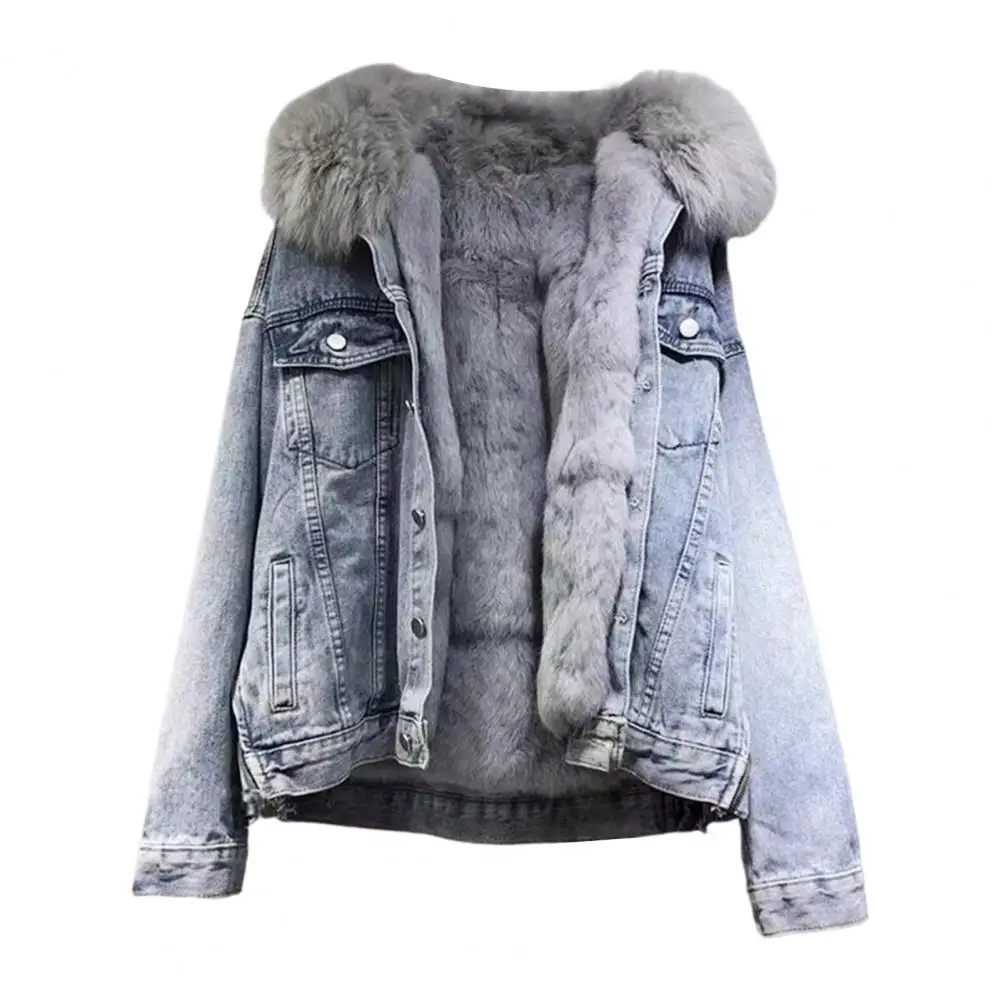 Cappotto di cotone addensato giacca di jeans corta da donna 2023 inverno nuovo stile Versatile versione coreana parka foderati in pile larghi