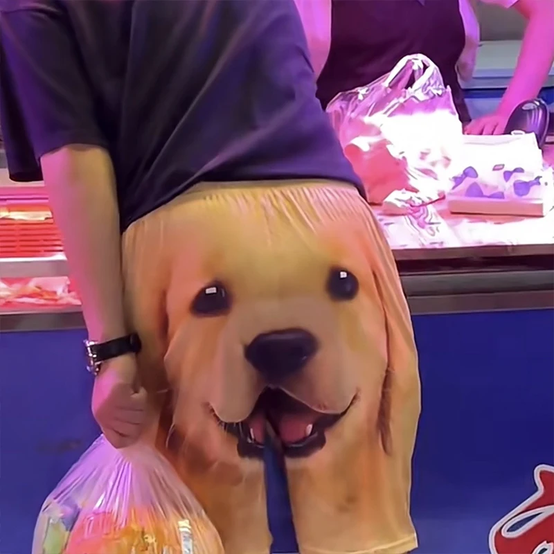 Fashion Funny Pet Dog Shorts Casual 3D Three-Dimensional Printing Men's Shorts Summer Cute Animal Shorts Walking Home Pajamas