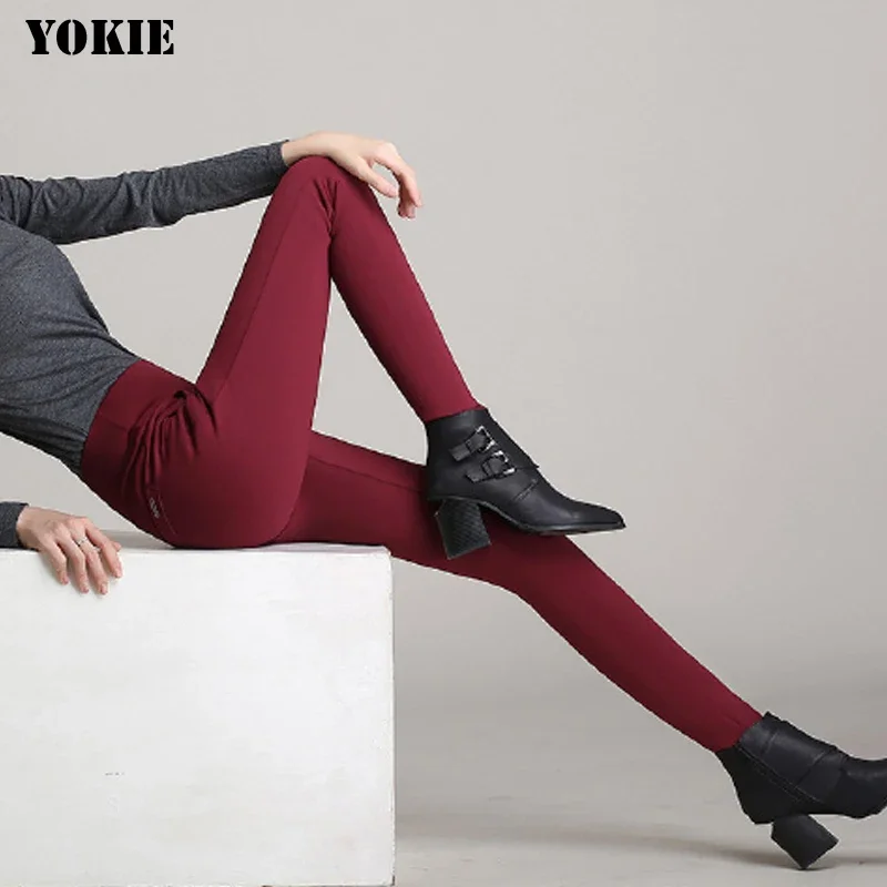 Female Oversized High Waisted Trousers Autumn Winter clothes velvet Trousers Elastic Pencil Pants Backing Elastic Waist Pant