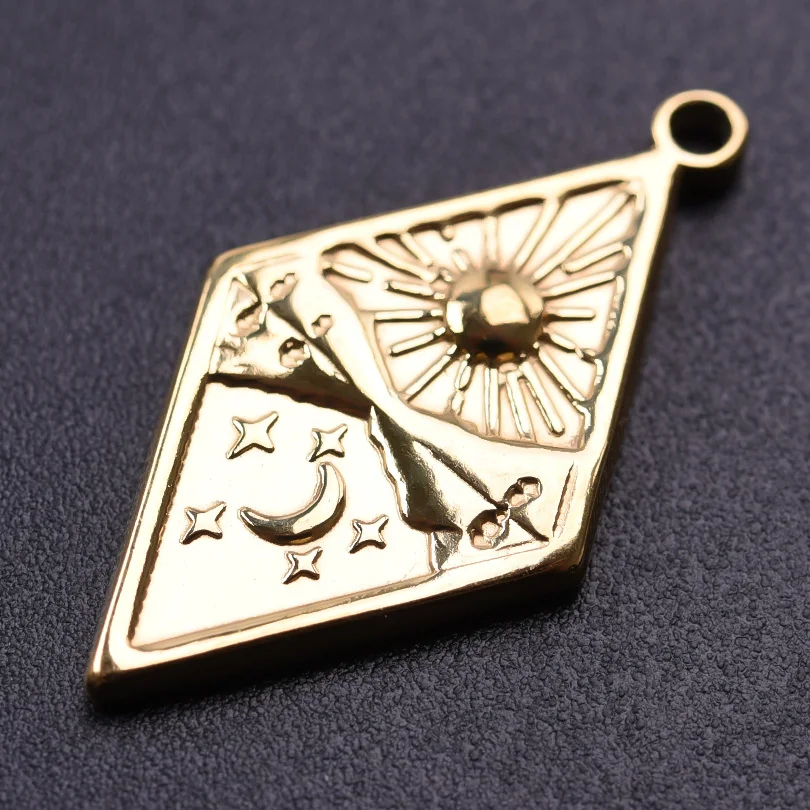 Stainless Steel Sun Charm Moon Sunset Charms For Jewelry Making Bulk Supplies Stainless Steel Pendant Breloque Acier Inoxydable