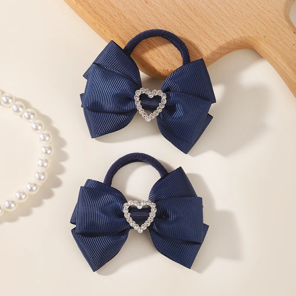 BABY BOWS 2 Stück/Set Kinder Mädchen Niedliche Doppelschichtige Schleifen-Haargummis Haarbänder Kinder Basis-Pferdeschwanz-Kopfschmuck Haaraccessoires – Detail 35
