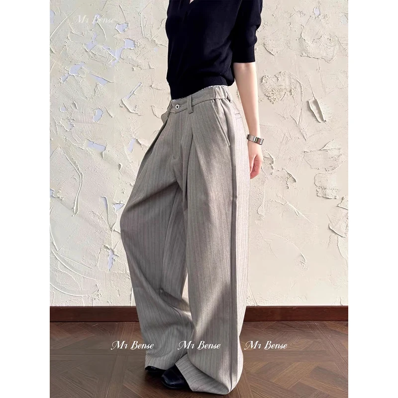 YIBASHU Women Khaki Suits Pants Vintage Y2k Pants Harajuku Aesthetic Style High Waist Wide Leg Trousers 2000s Clothes Summer