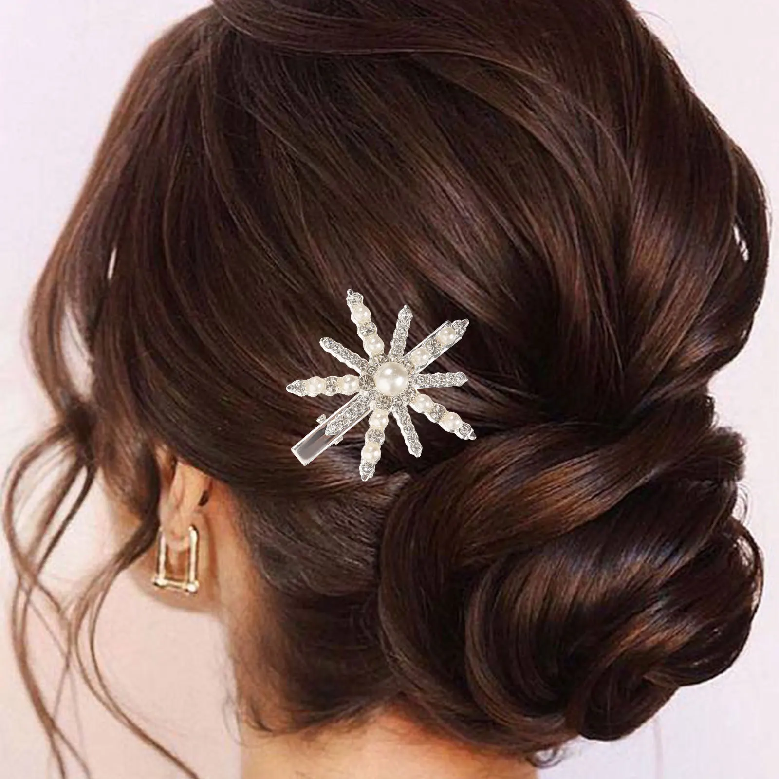 

5Pcs Elegant Snow Hairpins with Sparkle Detailing Perfect Gift for Wife Girlfriend Mom Teacher Birthday Christmas Day