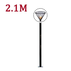 Poteau de lampadaire noir fendu, 2.1 m de diamètre, 58mm de haut, lampadaire solaire, parc sectionnel, support d'éclairage de jardin