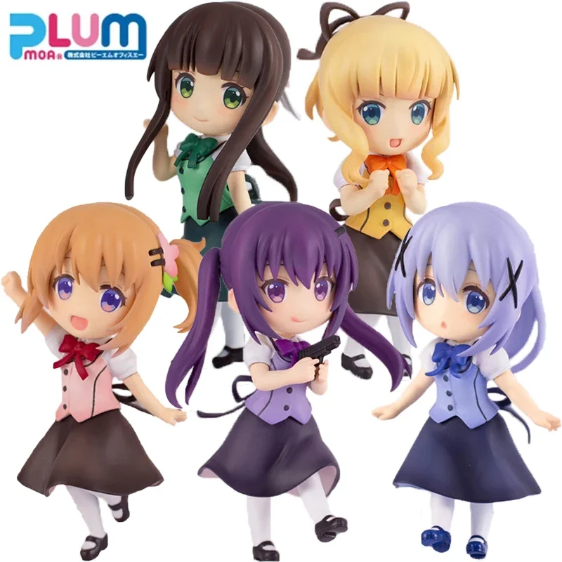 

In Stock Genuine Original PLUM Kokoa Chino Rize Chiya Sharo Is The Order A Rabbit Action Anime Figure Doll Statuette Ornament