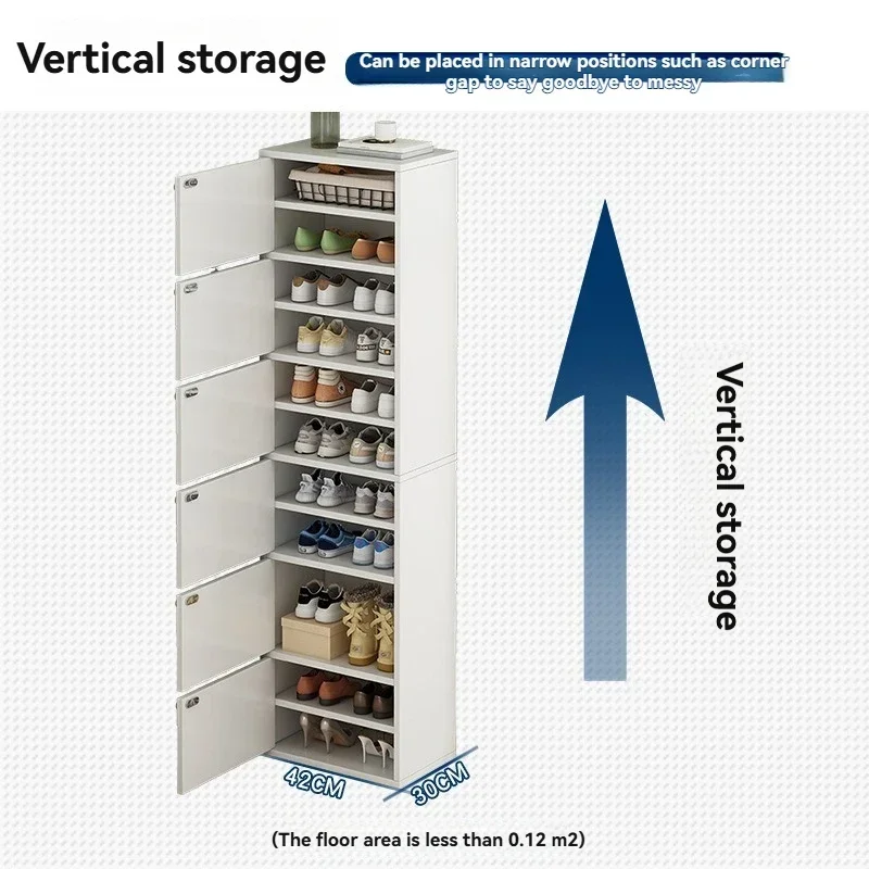 Narrow Home Shoe Rack, Simple And Space Saving, Entrance Cabinet, Small Unit, Large Capacity, Corner Dust-proof Bucket Cabinet,