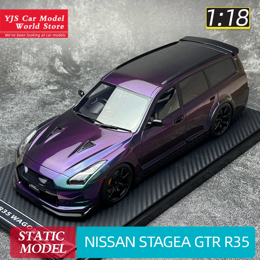 IVY 1/18 NISSAN STAGEA GTR R35 Travel Edition Car model Static decoration Collection Holiday gifts for friends birthday gifts