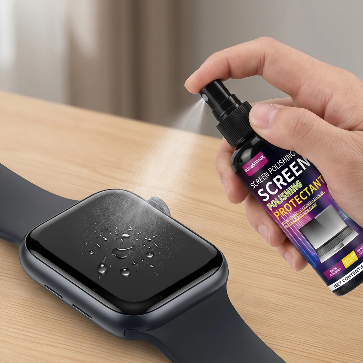 Mobile and computer screen cleaning spray set - glass cleaning spray and microfiber cleaning cloth, 50ML capacity