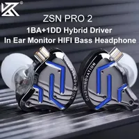 KZ ZSNPro 2 ZSN PRO 2 Hybrid Drive 1BA+1DD In Ear Metal Earphones HIFI Bass Headset Sport Noise Cancelling Headphone EDXPRO ZSTX