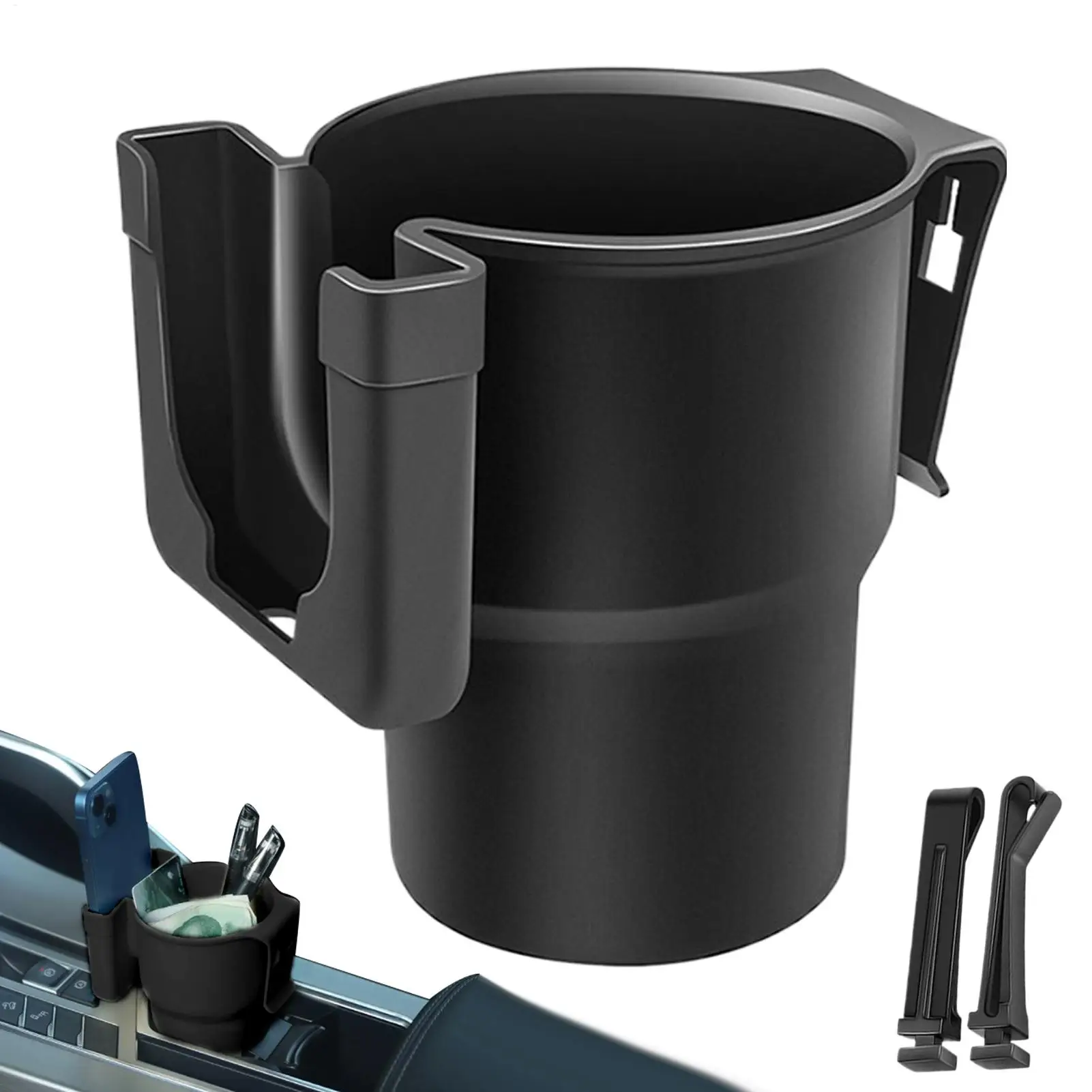 Car Water Cup Holder Multifunctional Beverage Storage Rack Mobile Phone Holder Storage Box Trash Can Car Bottle Organizer