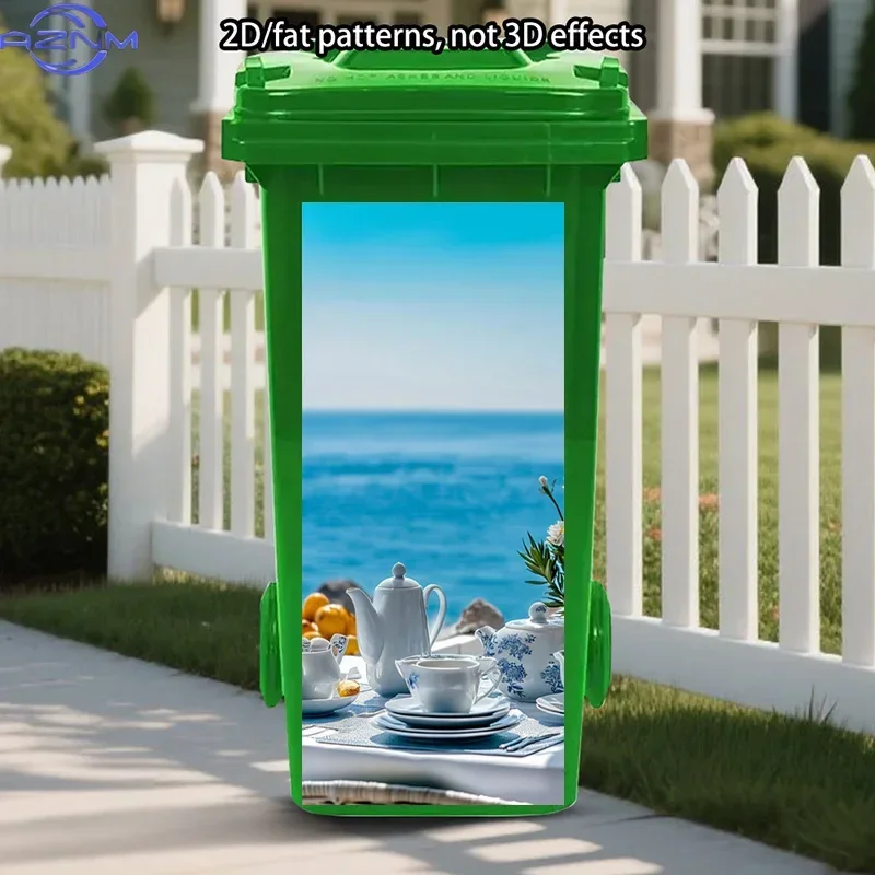 2D Print Stylish Graphic Decal Creative Renovation Ornament for Indoor Outdoor Dustbin