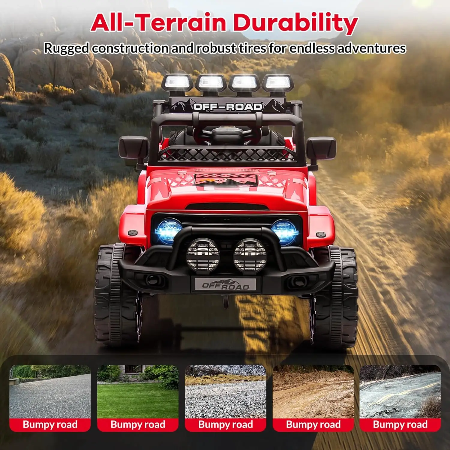 Kinderen Elektrische SUV Rit Op Speelgoed 2.4g Afstandsbediening MP3 Bluetooth Geluid Stuurwielophanging Verwijderbare Batterij voor 3-6 jaar