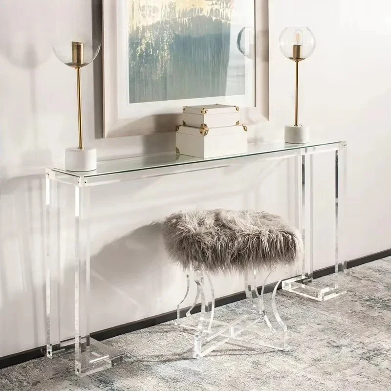 

Nordic dresser modern acrylic furniture living room transparent acrylic plastic glass console table