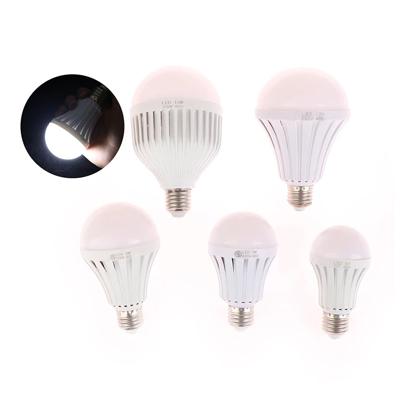 

New 5/7/9/12/15W E27 LED Light Bulb Portable Spotlights The Smart Emergency Bulb High Brightness Rechargeable Light