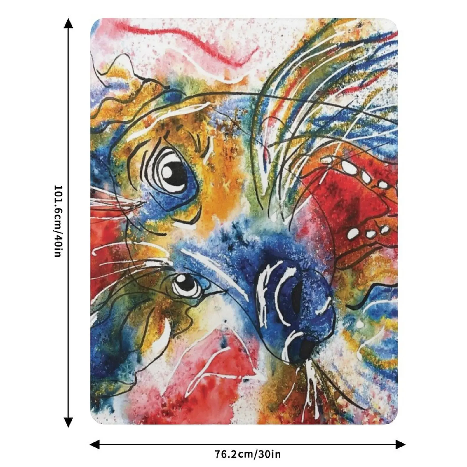 Kooky Kreatures 'Dax: The Blue Dog' Caricature Print — Art by Paquita Throw Blanket Cute Plaid Weighted Blankets 6