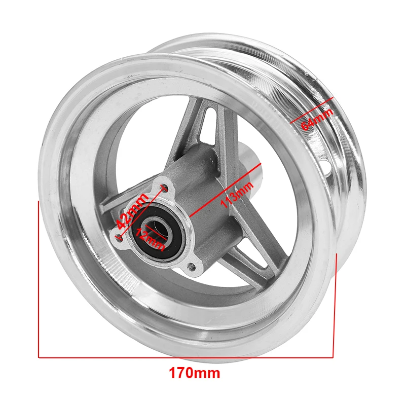 6 Inch Rim Aluminum Alloy Wheel Hub for 10x6.00-6 13x5.00-6 15x6.00-6 Tire  Small Citycoco Electric Scooter / Atv Go Kart