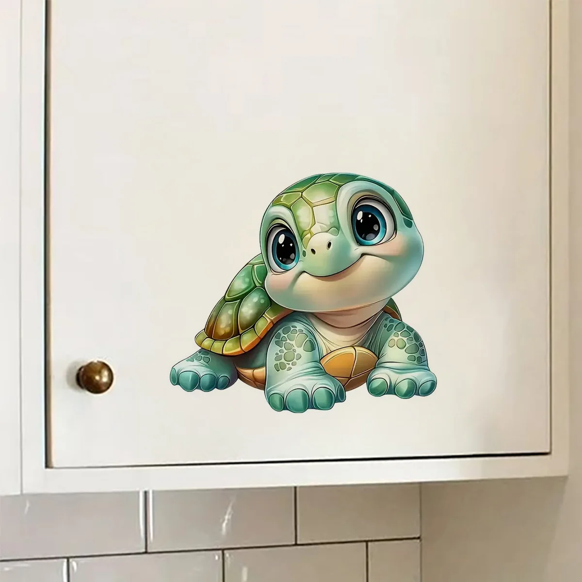 Cute Turtle Stickers, Art Wall for Home, Cabinet, Refrigerator, Door, Toilet,Decoration, Vinyl Car Decals, Outdoor Indoor Use