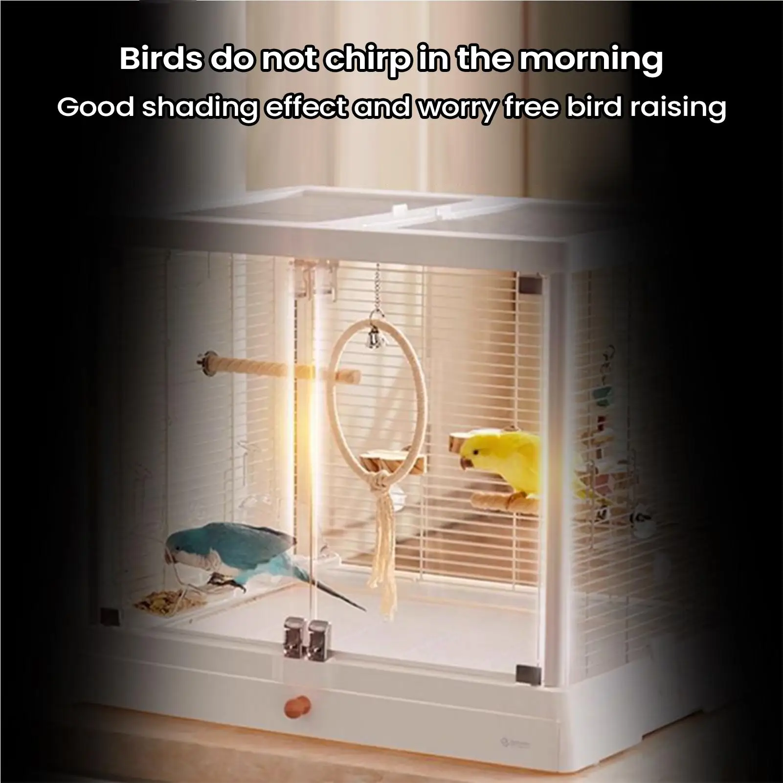 Bird Cage Covers Breathable Square Light-Blocking Parrot Cage Cover Night Protector For Indoor Home Living Room Playing Sleeping
