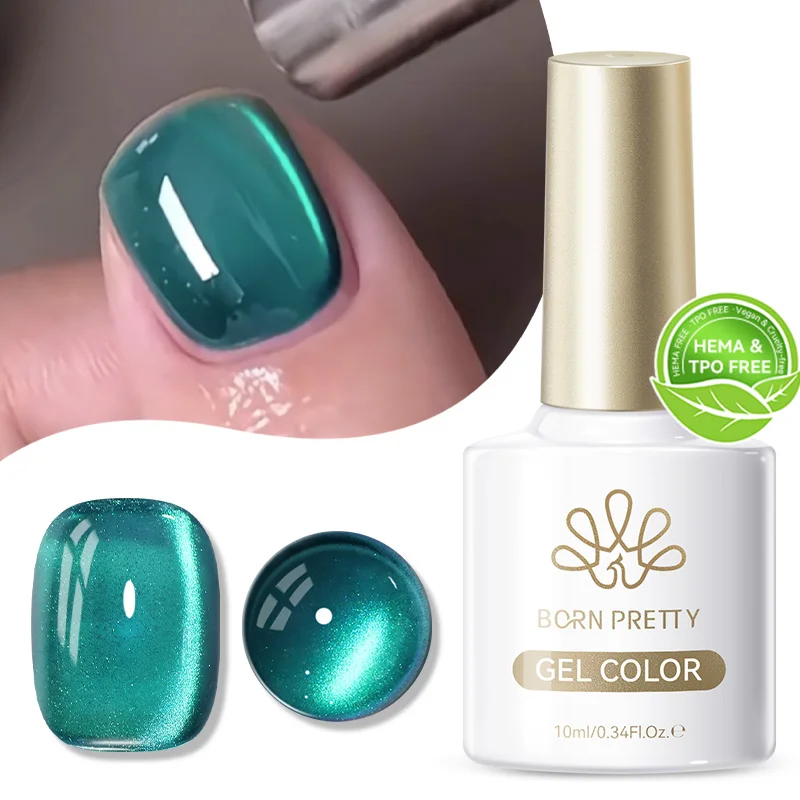 BORN PRETTY 10ml ブルーガラスキャットマグネティックジェルネイルポリッシュグリッター秋冬セミパーマネントソークオフUV LEDニス用品