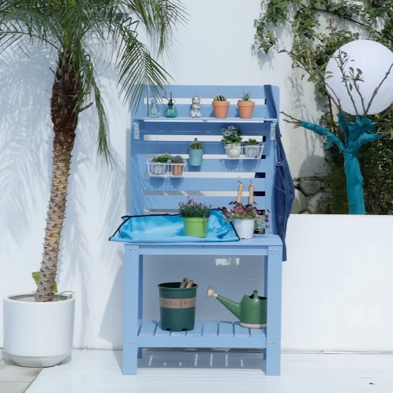 Outdoor flower stand courtyard garden shelf flower shop outdoor flower planting workbench