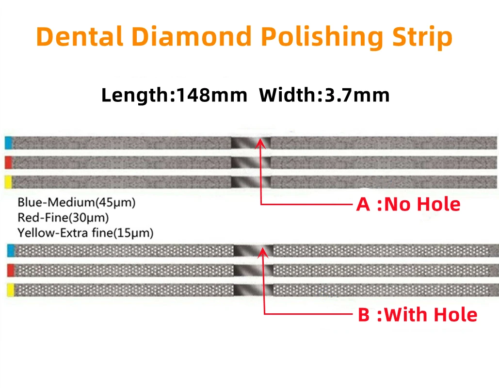 Dental Metal Polishing Finishing Strips Ortho IPR Polish Strip Porcelain Teeth Diamond Sand Medium Fine Extra Fine Single