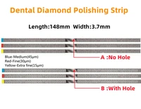 Tiras de acabado de pulido de diamante con sierra Dental, Ortho IPR, banda de pulido de lijado de diamante, medio fino, No, con agujero