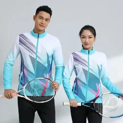 2024 New in Autumn Winter Men Women Tennis Jacket Print Long Sleeve Table Tennis Ping Pong Badminton Jacket Couple Sportswear