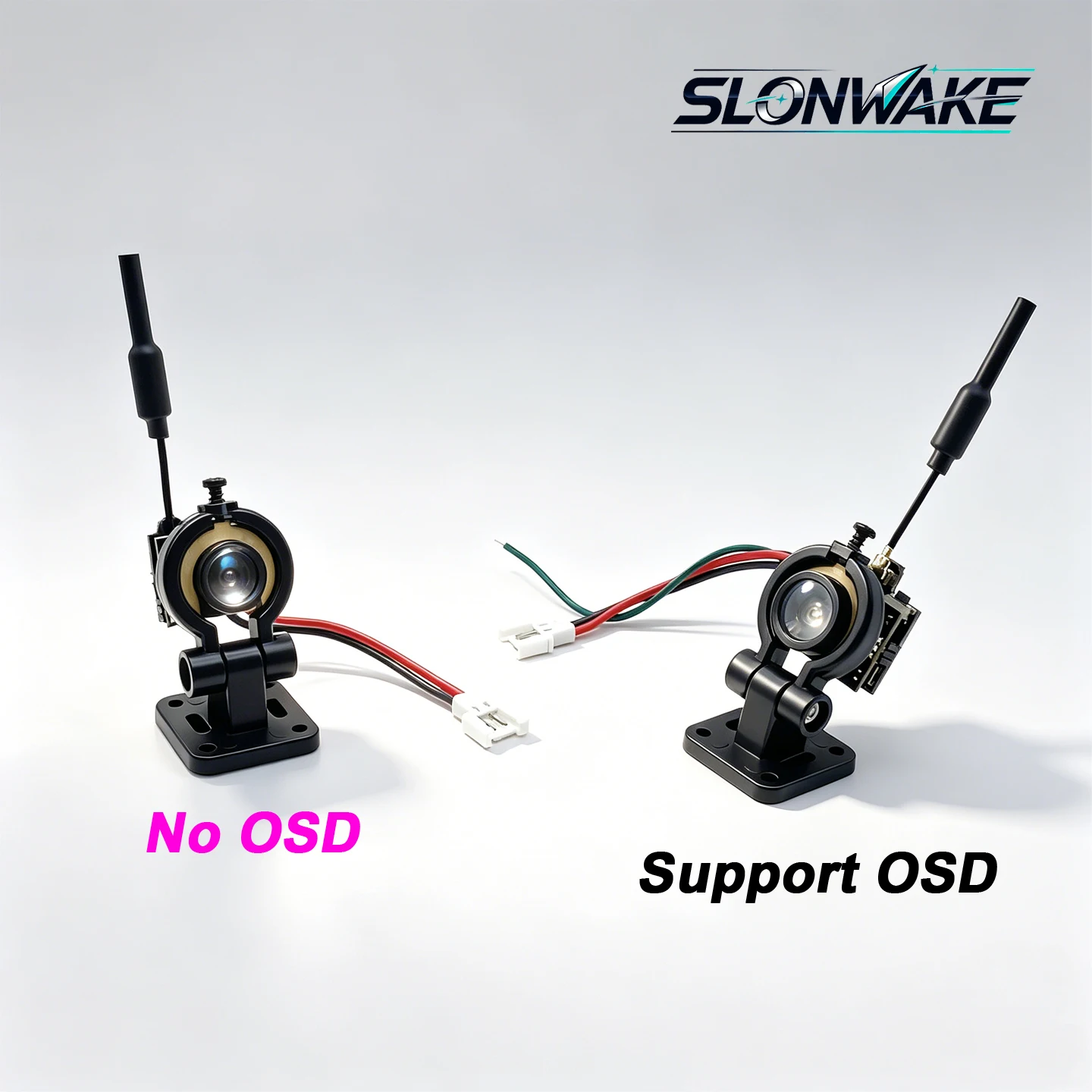 SLONWAKE Mini 5.8G FPV 48CH 25mW transmitter VTX-CAM 600TVL and AIO 120° 1200TVL 200mW fpv camera support OSD for RC Drone Parts