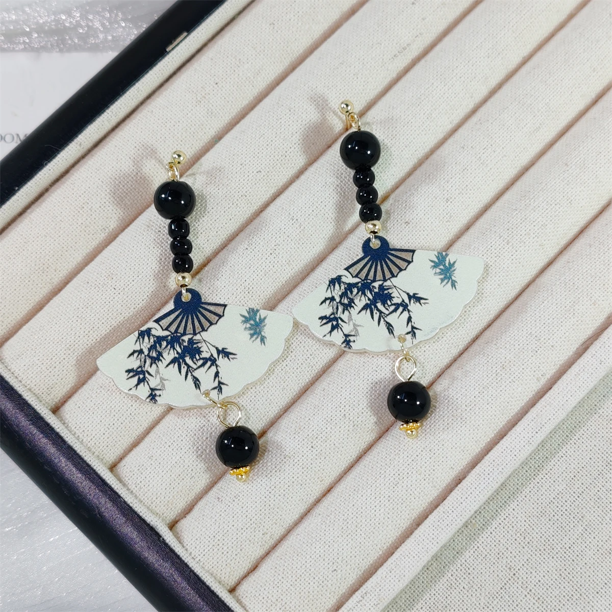 A Pair Of New Chinese Beaded Long Tassel Earrings With Floral Bamboo Nodes Female Accessory Earrings