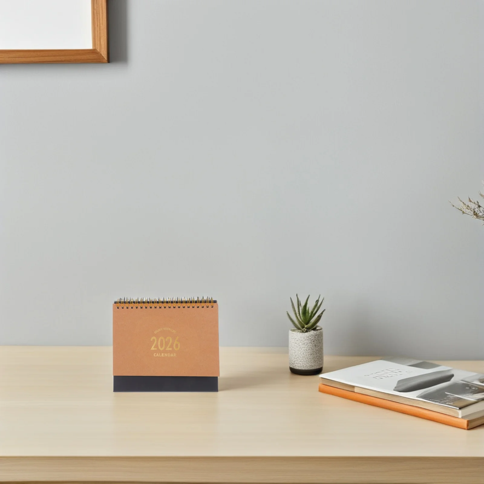 Mini Desk Calendar Small 2025-2026 Standing Flip Monthly Schedule Thick Paper Office Home Organizer Desk Calendar Standing