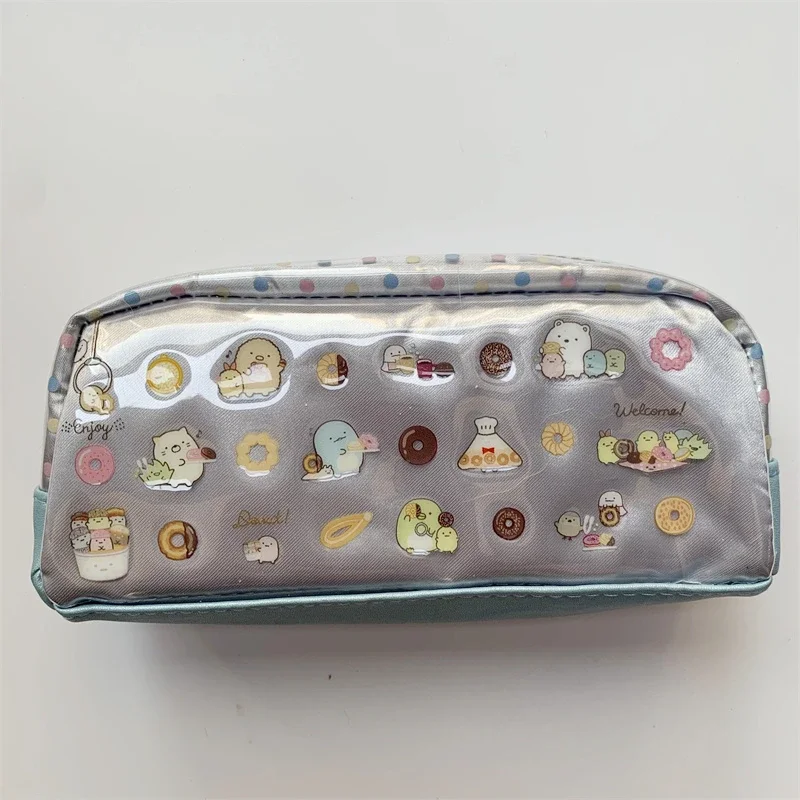 Sumikko Gurashi Pencil Case Doughnut Pencil Pouch Silver Blue Kawaii Cute School Pencil Cases for Girls Kids Stationery Supplies