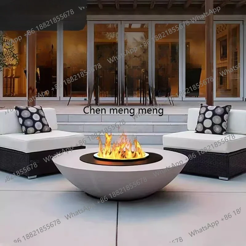 R Round atomizing fireplace, simulated flame electronic stove, household embedded humidifier