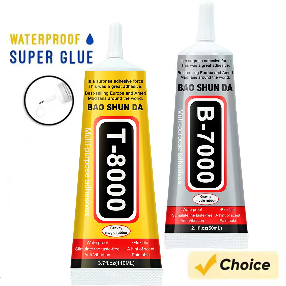 B-7000/T-8000 glue, 15/25/50/110ml, T-8000 adhesive, epoxy resin repair, liquid glue for mobile phone touch screens, craft adhesive glue for jewelry, B7000 multipurpose adhesive