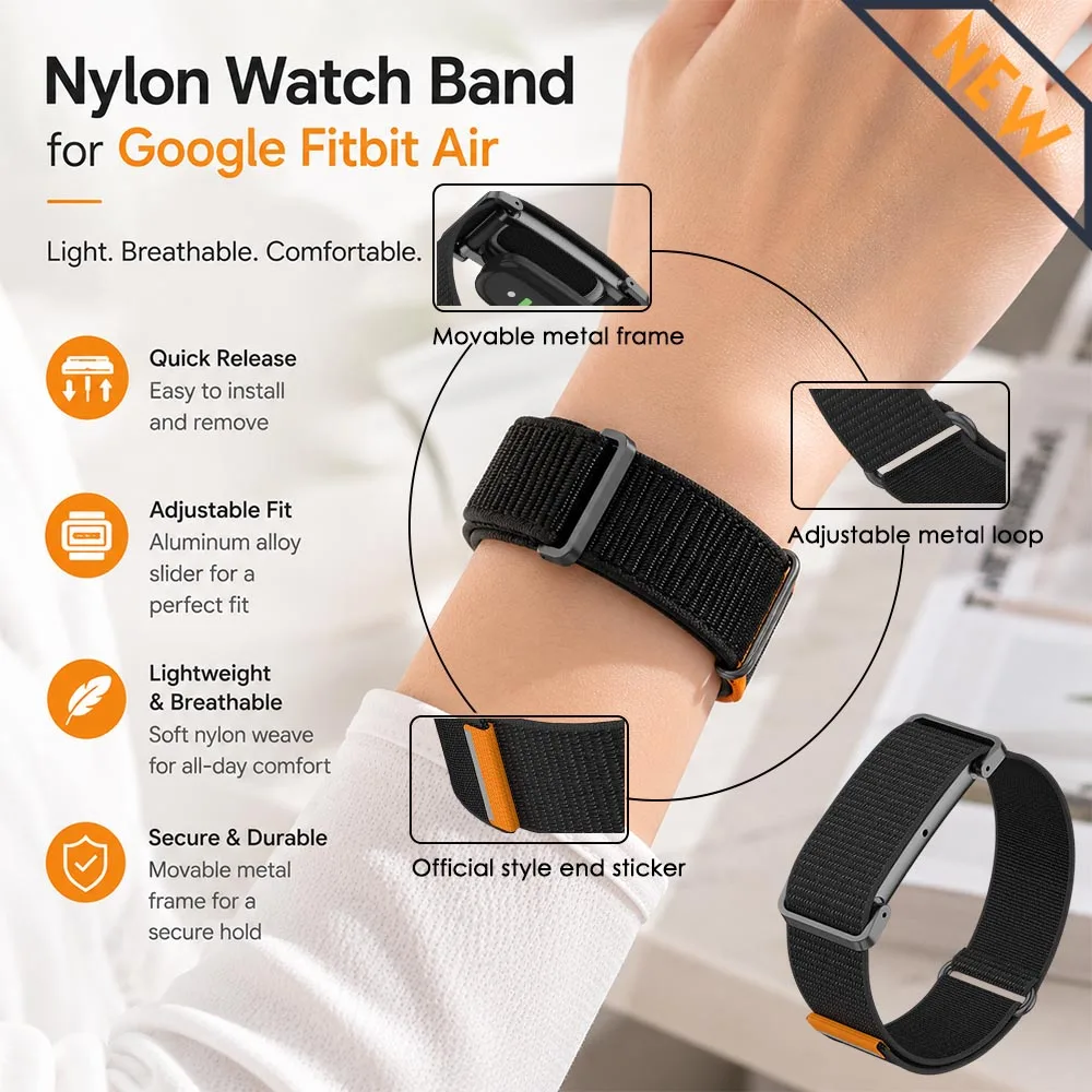 Original Nylon Elastic Strap Google Fitbit Air Straps Fitness Tracker Replacement Bands Adjustable for Google Fitbit Air Bands