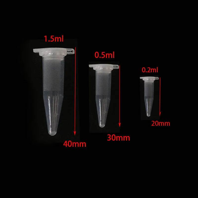 Mini centrífuga transparente do tubo de teste plástico, unidade de gestão, recipientes da amostra do laboratório, escola, 1.5ml, 50 pcs